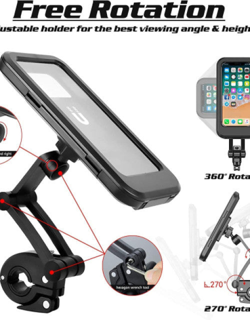 Universal 360 Rotation Bike Waterproof Cell Phone Holder